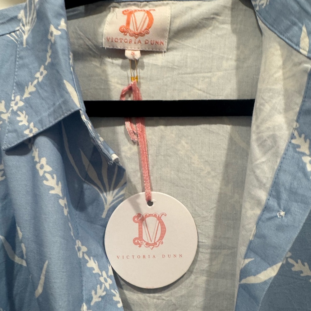 Victoria Dunn Light Blue and White Maxi Dress - Picture 3 of 5